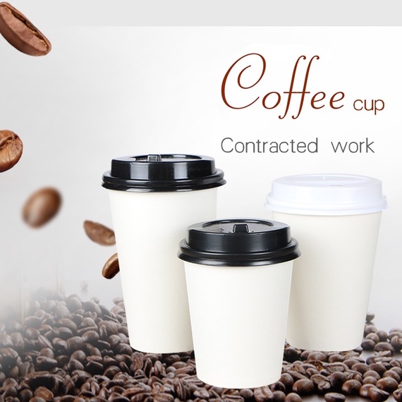 Combo 50 chiếc Ly giấy trắng 3oz đến 22oz đã bao gồm nắp (giá chỉ từ 21k đến 78k)