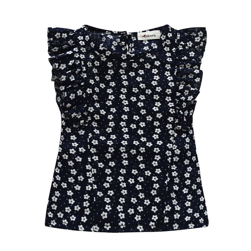 Áo không tay họa tiết hoa kèm quần short cho bé gái