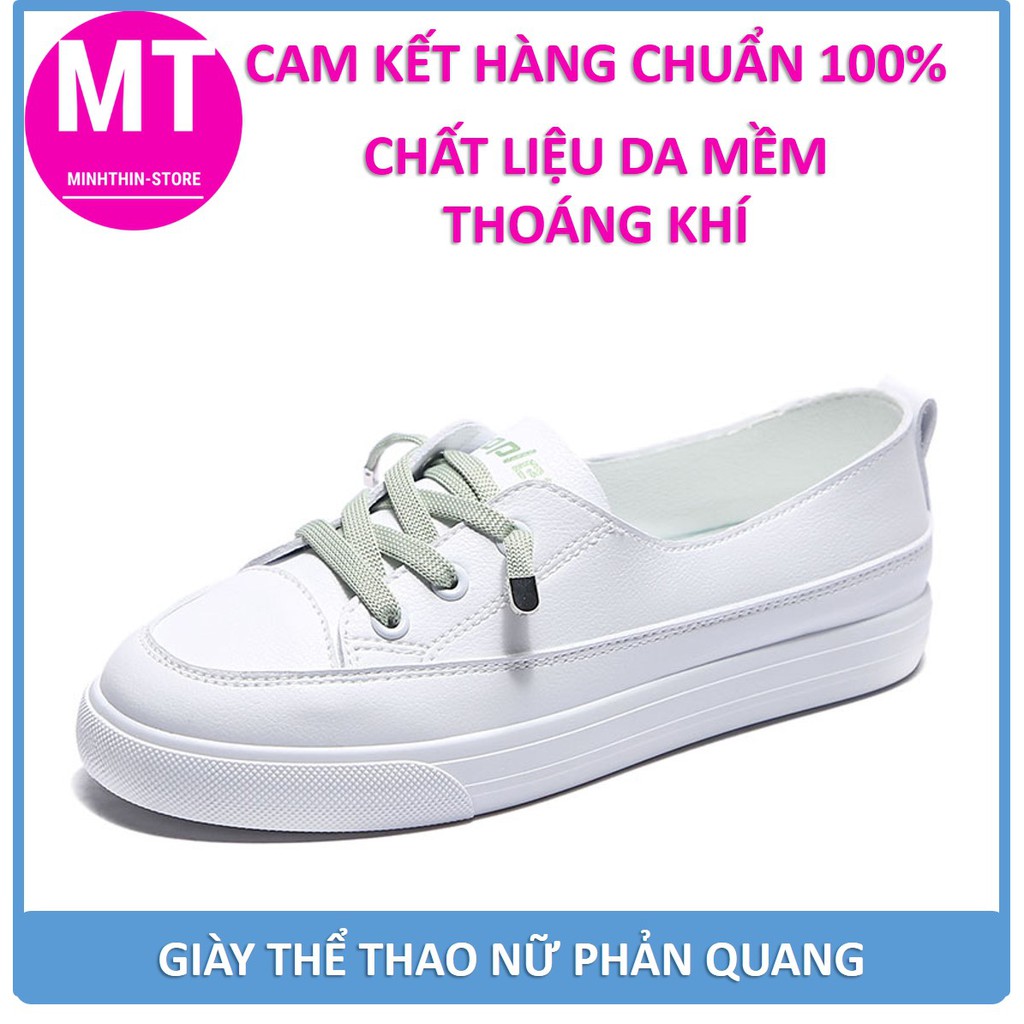 Giày Lười Nữ Trắng Đế Bệt