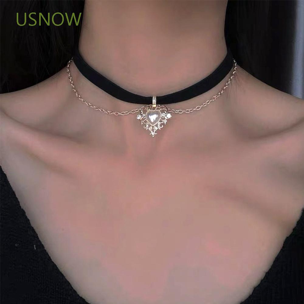 Vòng Cổ Choker Phối Mặt Trái Tim Thời Trang Xinh Xắn Cho Nữ