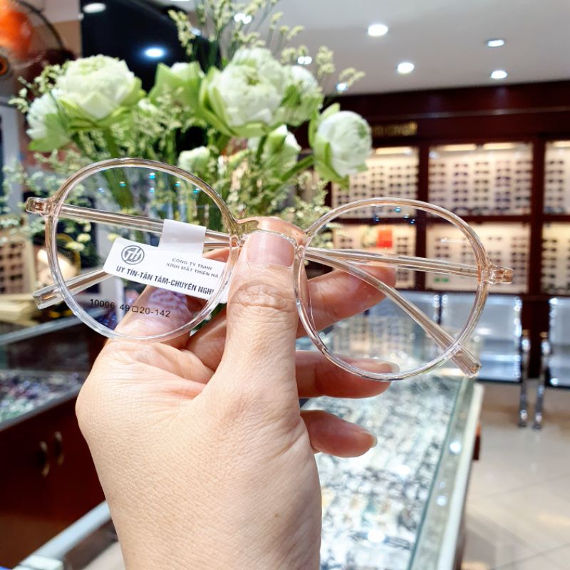 Gọng kính tròn nhựa nữ Thiên Hà OPTICAL nhựa dẻo nhẹ dáng tròn càng kính mảnh có cốt thép chắc nhiều màu TH10006