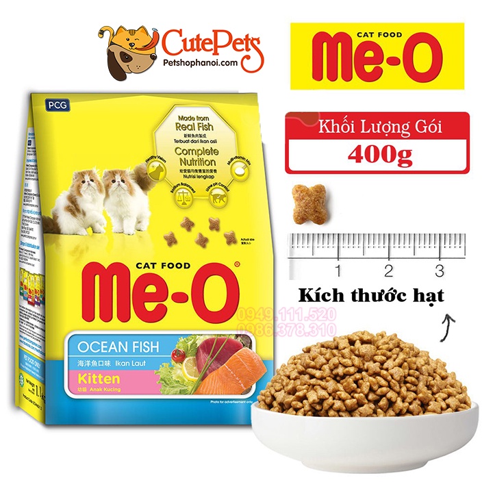 Thức ăn cho mèo con Me-o 400g kitten vị cá biển Ocean Fish - Phụ kiện thú cưng Hà Nội