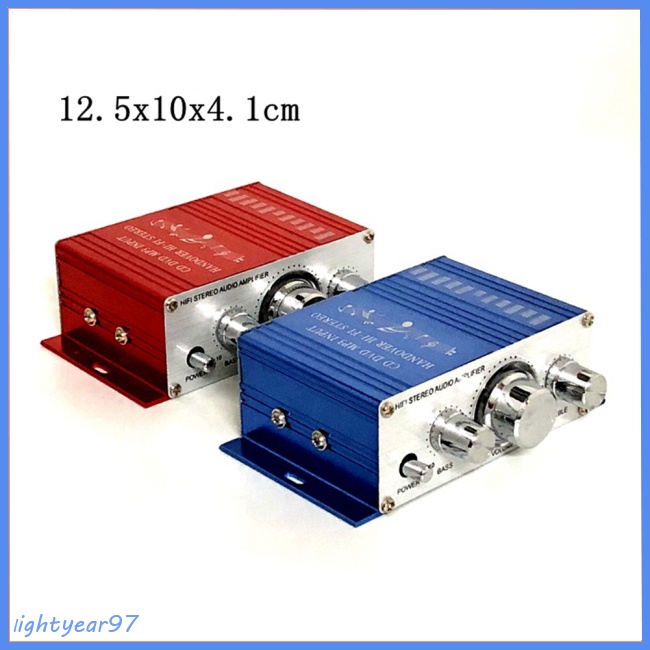 Bộ Khuếch Đại Âm Thanh Hi-Fi 12V 2CH Mini AMP Cho Xe Hơi Xe Máy Radio MP3