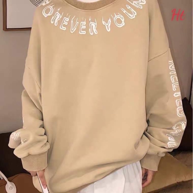 Áo nỉ bo chữ khói tay cổ HT12