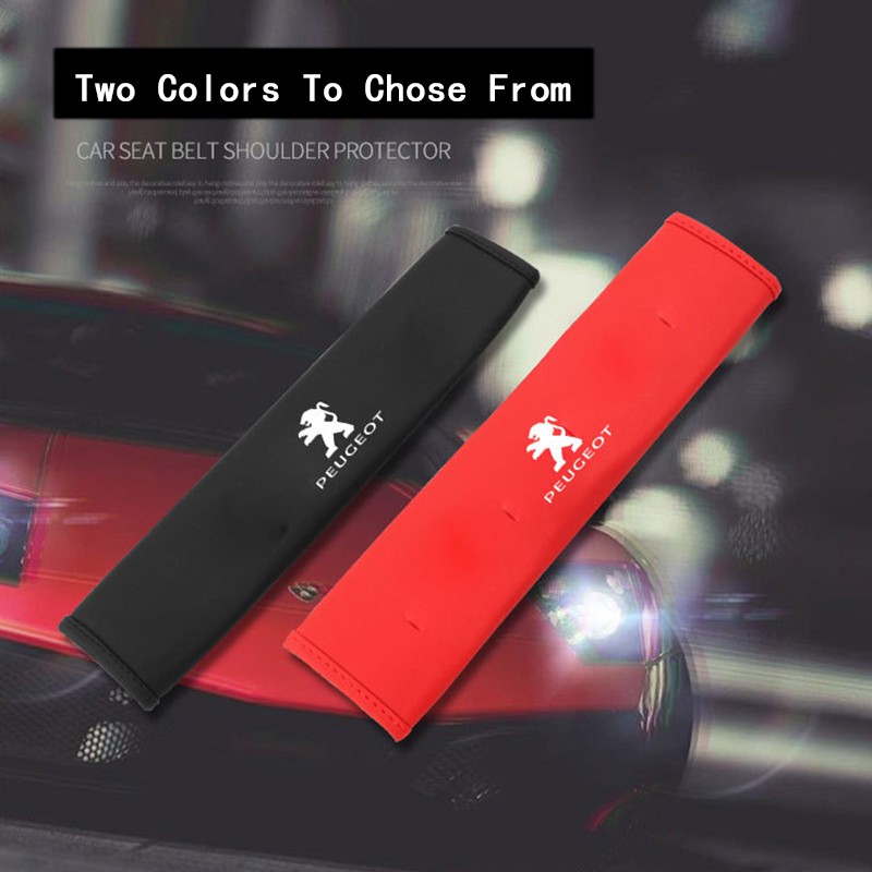 Set 2 vỏ bọc đệm dây đai an toàn ghế ngồi xe hơi da cho PEUGEOT 308 206 208 3008 508 408 207 406 405 407 2008 5008 306