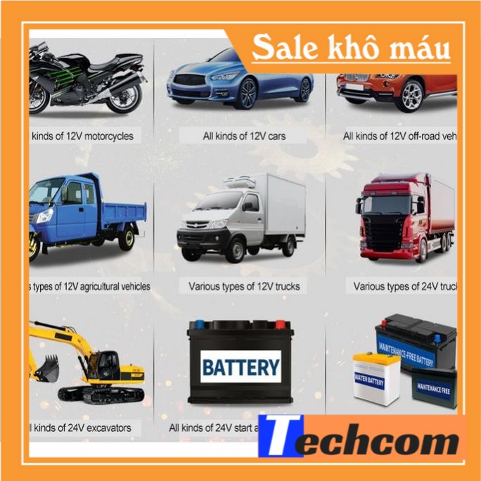 sac binh ac quy-Sạc binh ắc quy 12V-24V/8A 4-150ah có khử sunfat phục hồi bình dùng cho cả bình khô và nước từ 4Ah-150Ah