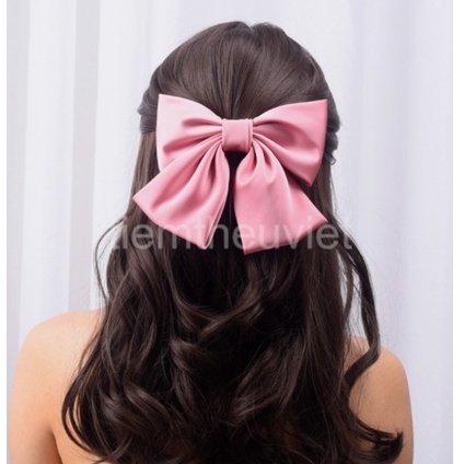 Kẹp Tóc Phối Nơ Lớn Tiệm Thêu Việt Hottrend