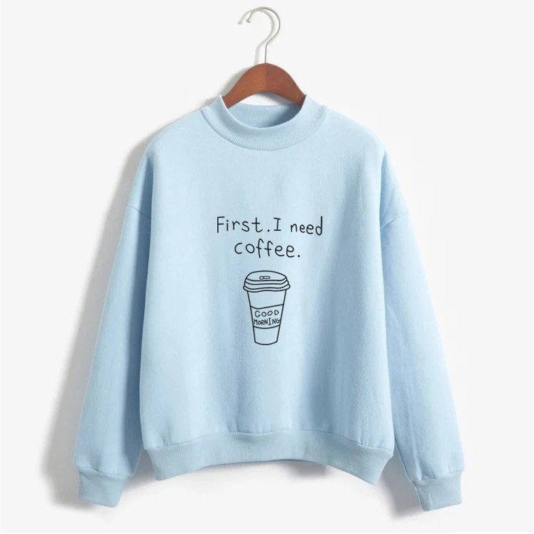 [FREESHIP_99K] Áo Hoodie unisex in chữ I Need Coffe cựu chất - DS09