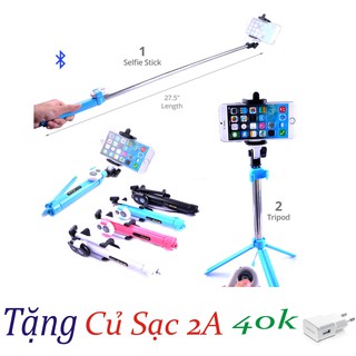 Gậy chụp ảnh tự sướng bluetooth kèm chân đế wxy-01 tặng kèm củ sạc 2a