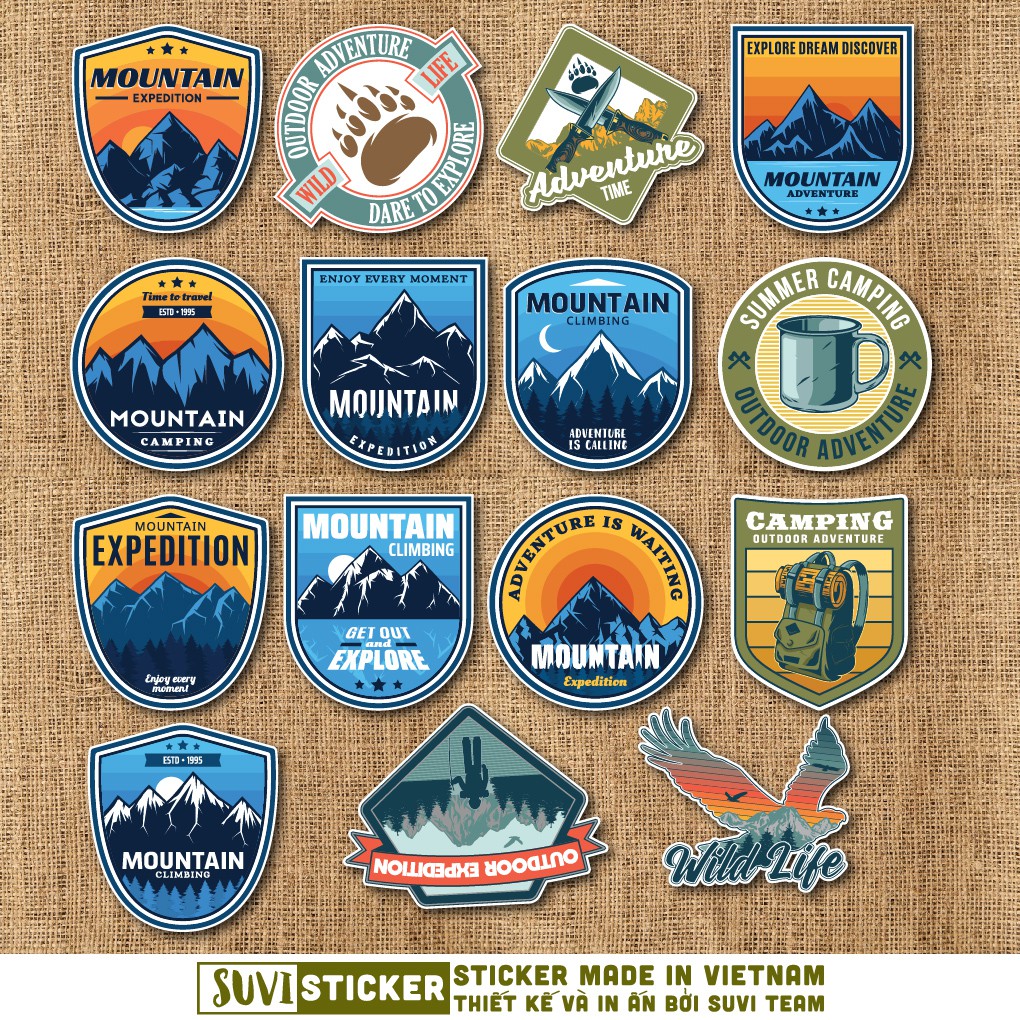 50 Sticker Vintage Travel Label chống nước sticker dán laptop, điện thoại, đàn guitar, mũ bảo hiểm, vali. MSP: V18