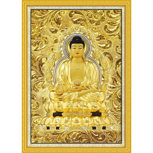 Tranh Đính Đá Kim Cương PHẬT A DI ĐÀ. Kích Thước: 70cm x 50cm