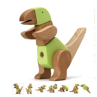 Bộ lắp ghép đồ chơi khủng long bằng gỗ Eqb dino megaset