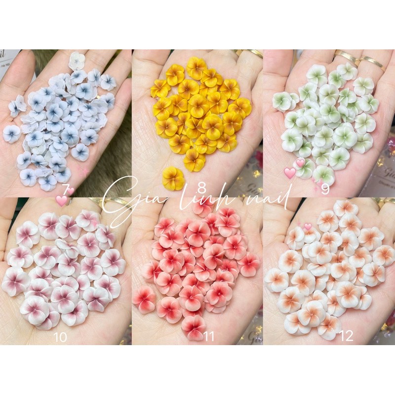 Hoa bột nail gắn móng tay | Hoa đậu ombre (set 10 bông )