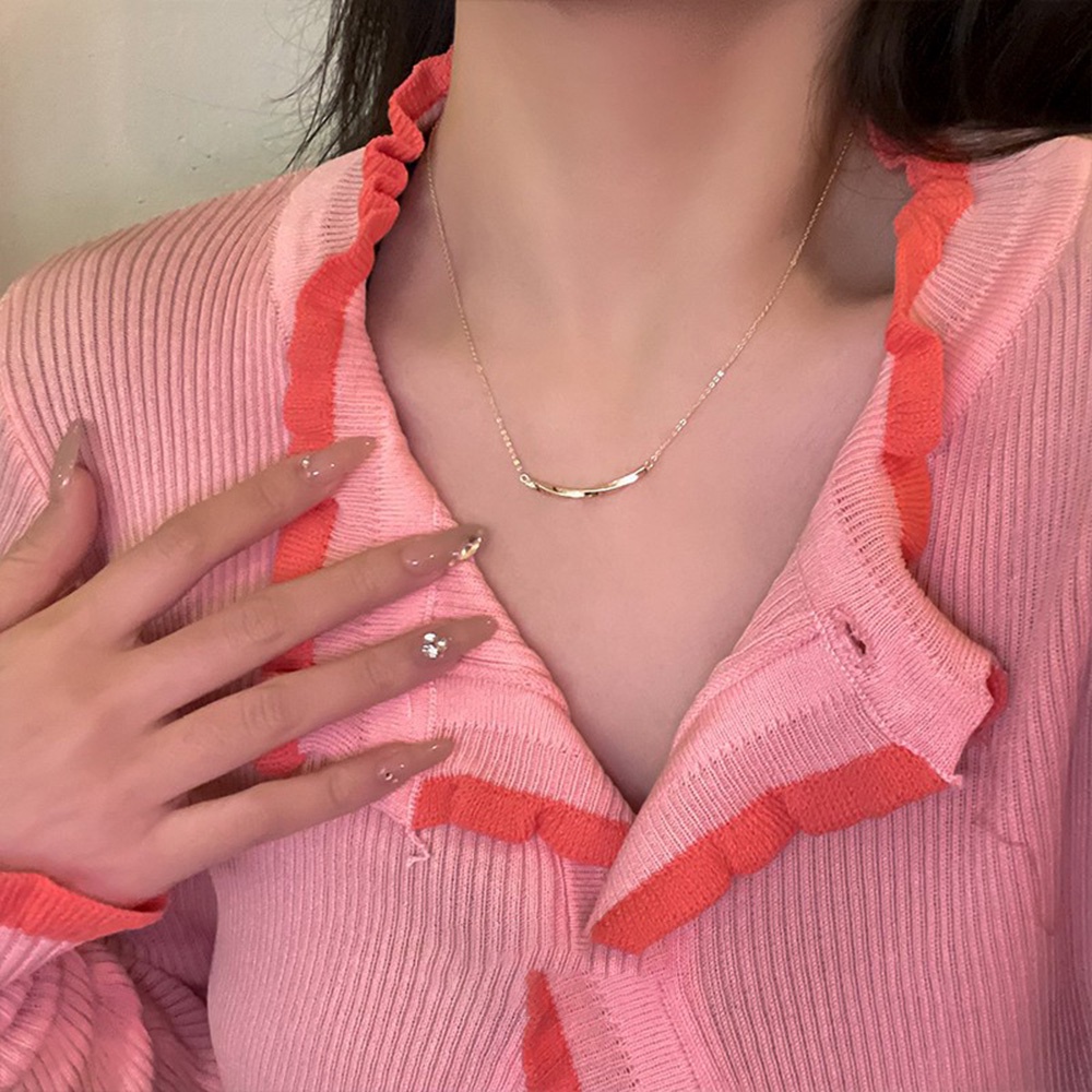 Vòng cổ Màu Vàng/Bạc Thiết Kế Đơn Giản Thời Trang Hàn Quốc Cho Nữ