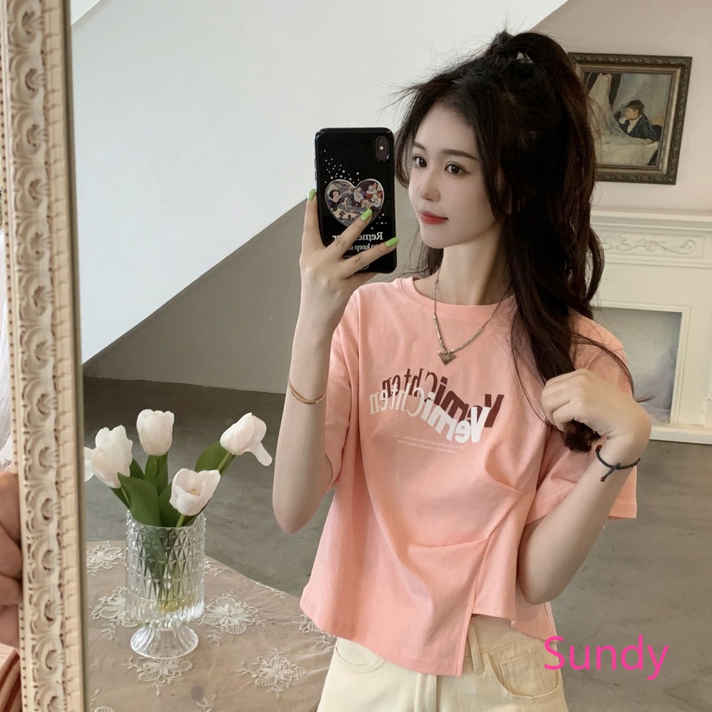 Áo Thun Plus Size In Chữ Phong Cách Hàn Quốc Cho Nữ