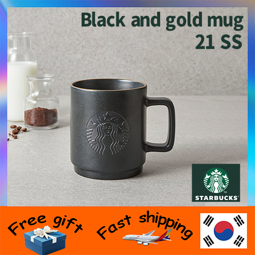 ly starbucks bình giữ nhiệt cute STARBUCKS Ly Nước Starbuck 473ml Màu Đen Và Vàng Phong Cách Hàn Quốc