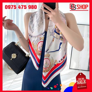 Khăn Vuông Lụa Satin Turban Khổ Lớn Size 90x90cm Làm Áo Yếm Khăn Quàng Cổ Thời Trang Cho Phái Đẹp