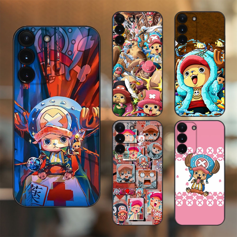 Ốp lưng Samsung S21, S21 Plus, S21 FE, S22, S22 Plus viền đen in hình Chopper One Piece Đảo Hải Tặc