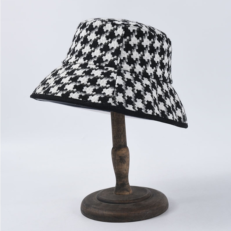 Mũ bucket nữ chất tweet cotton mũ bucket nữ họa tiết houndstooth phong cách SAIGON HAT