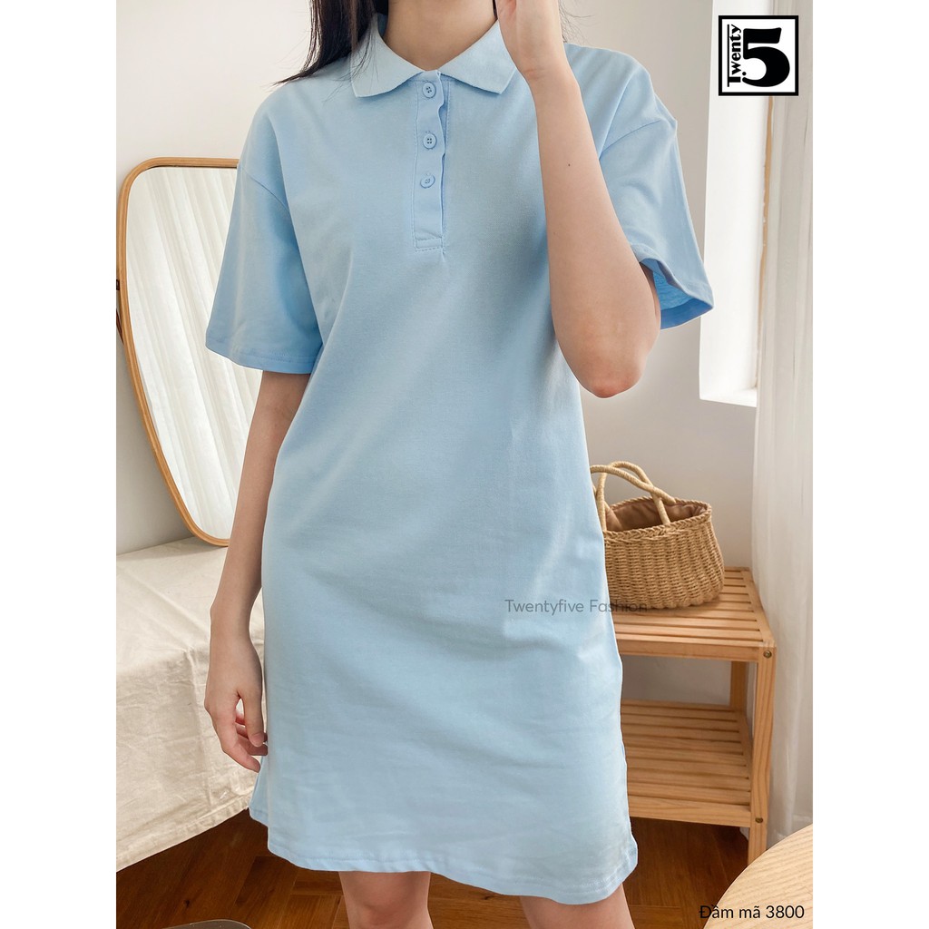Đầm polo nữ dáng suông trơn Twentyfive 3800