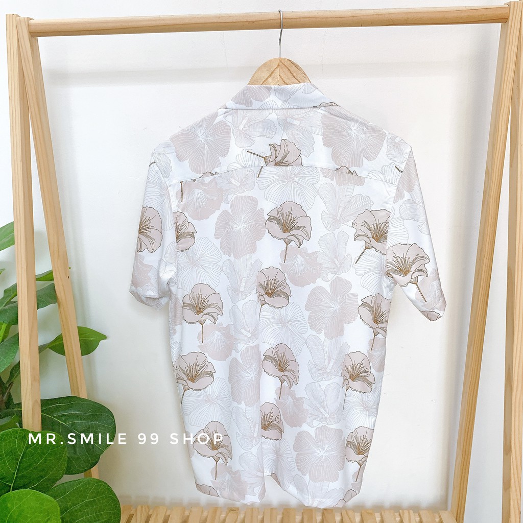 Áo Sơ Mi Nam Nữ Unisex tay ngắn Họa Tiết Vintage Flower , chất Lụa Gân dày đẹp, hàng Thiết Kế Mr.Smile 99 Shop | BigBuy360 - bigbuy360.vn