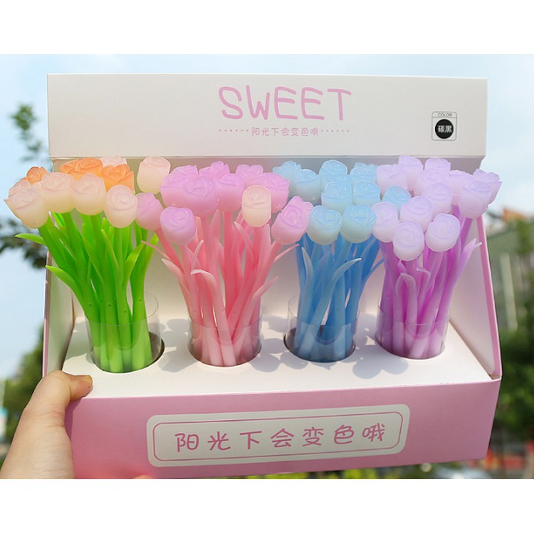 Bút hoa tulip đổi màu sweet - Bút gel - Rẻ nhất sàn