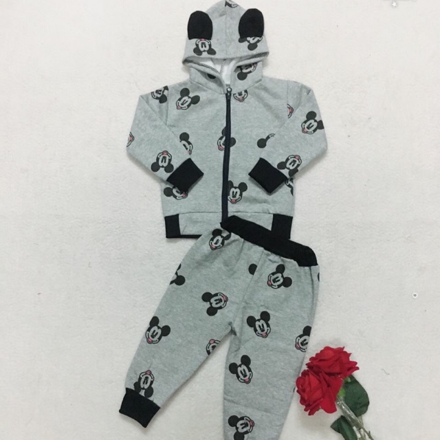Bộ nỉ bông có mũ mickey 12-18 kg ( hình thật 100%)