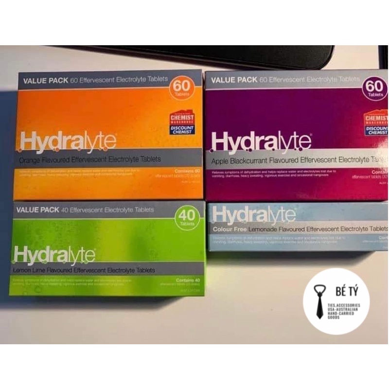 VIÊN SỦI BÙ NƯỚC +CHẤT ĐIỆN GIẢI - Hydralyte Effervescent Electrolyte Tablets vị trái cây