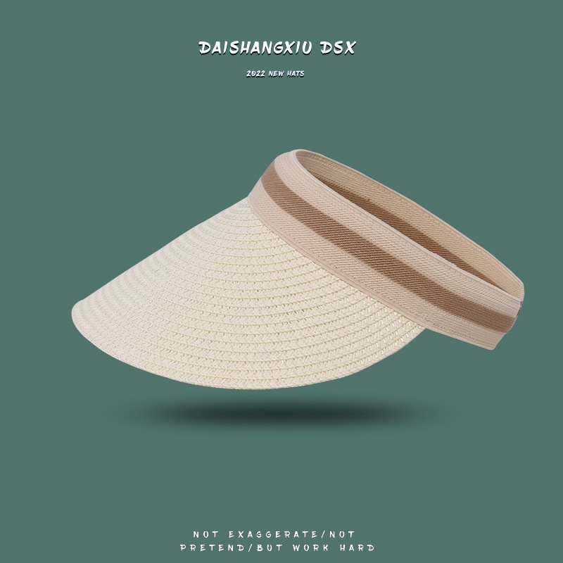 Mũ Cói Vành Rộng Hở Chóp Chống Nắng Ba Màu Sắc Dễ Phối Đồ Mang Đi Du Lịch