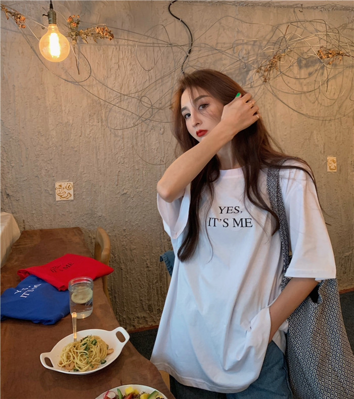 Áo thun tay lỡ dáng rộng phong cách Hàn Quốc thời trang cho nữ