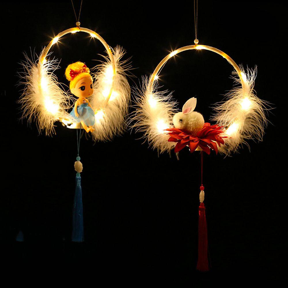 Lồng Đèn Tua Rua Hình Thỏ Mặt Trăng Dùng Trang Trí Tiệc Cưới / Lễ Hội Truyền Thống