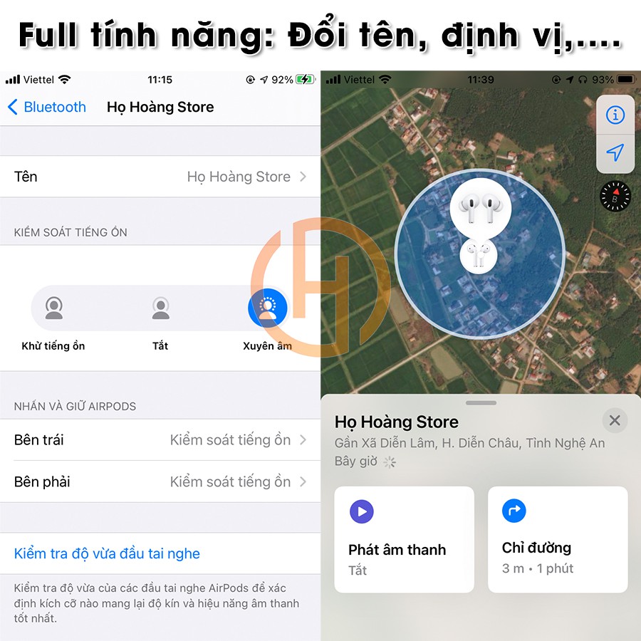 Tai Nghe Bluetooth AP Pro Cao Cấp - Âm Bass Siêu Khỏe, Chống ồn, Định vị, Đổi tên, Tháo tai dừng nhạc | BigBuy360 - bigbuy360.vn