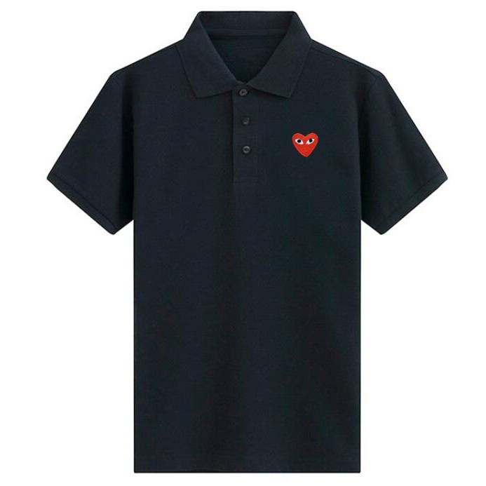 ✨ Áo polo 100% Cotton thêu hình trái tim cho nam nữ | BigBuy360 - bigbuy360.vn