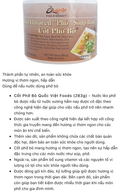 CỐT PHỞ BÒ QUỐC VIỆT BRAND 300G | BigBuy360 - bigbuy360.vn