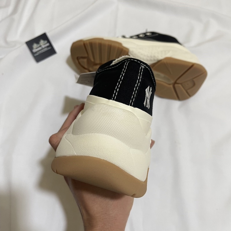 Giày MLB Chunky NY đen thấp cổ đế nâu mới, giày MIB NY low thời trang