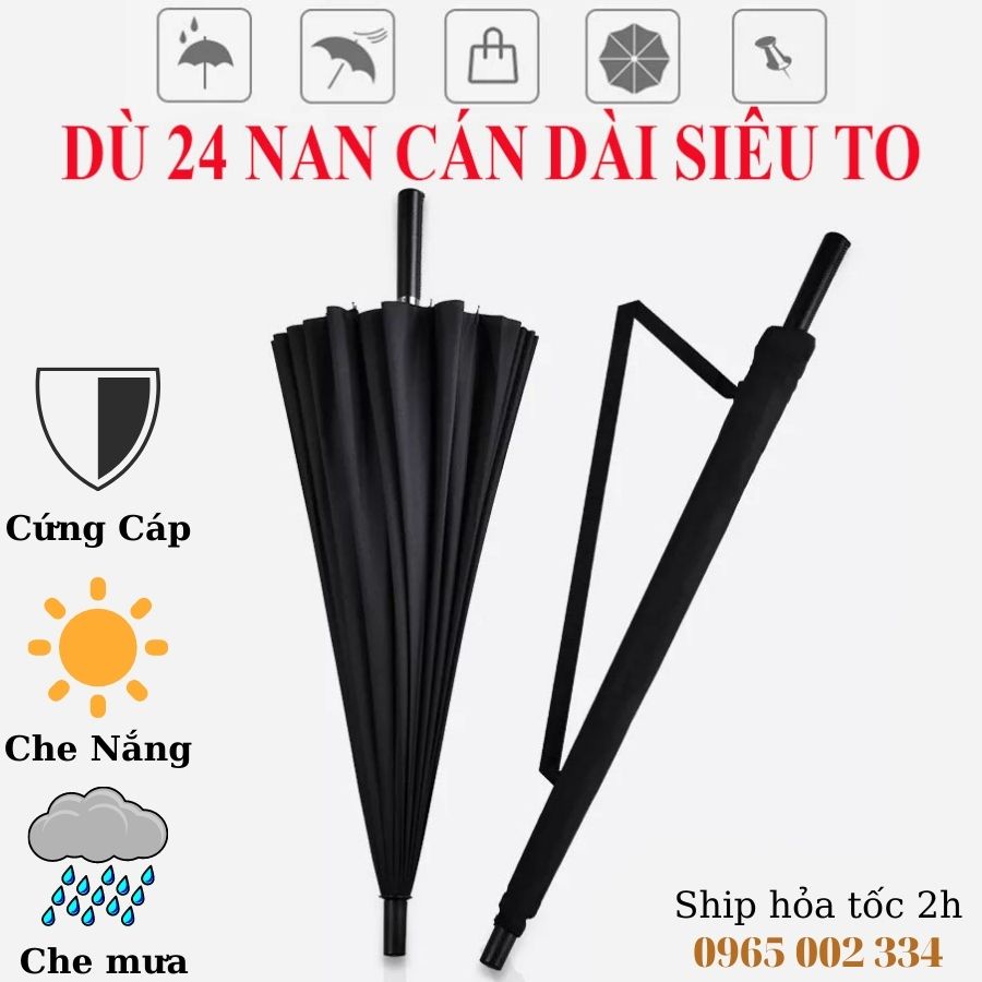 Ô Dù Che Mưa Siêu To 24 Nan Loại Tốt Kiểu Dáng Đẹp, Vải Chống Thấm Nước, Chống Tia UV Bảo Vệ Da Hiệu Quả [BH 1 Đổi 1]