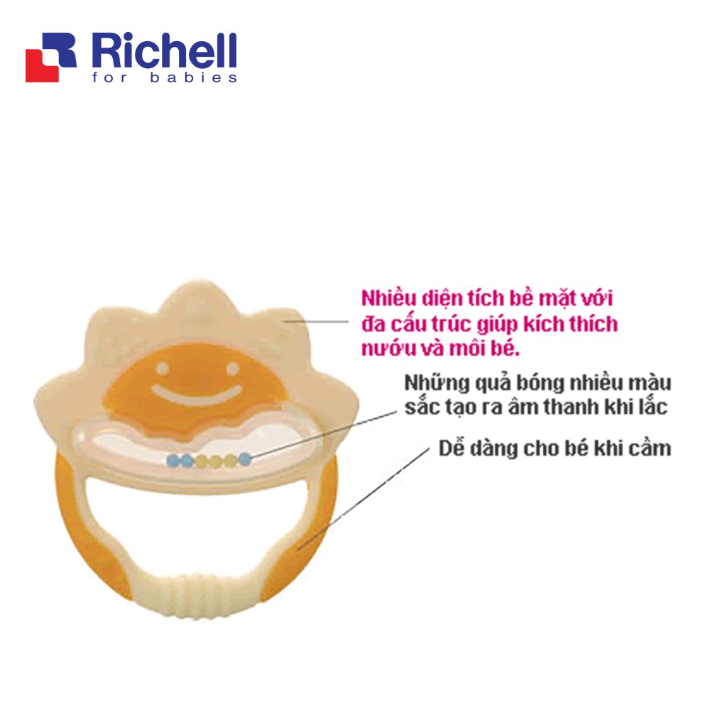 Xúc xắc gặm nướu Richell tròn (cam)