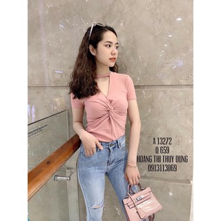 Áo xoắn ngực chất cotton