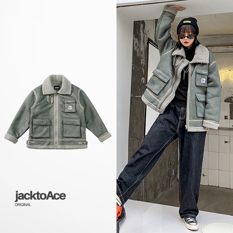 Áo khoác gió Parka Nam Nữ lông cừu oversize Unisex