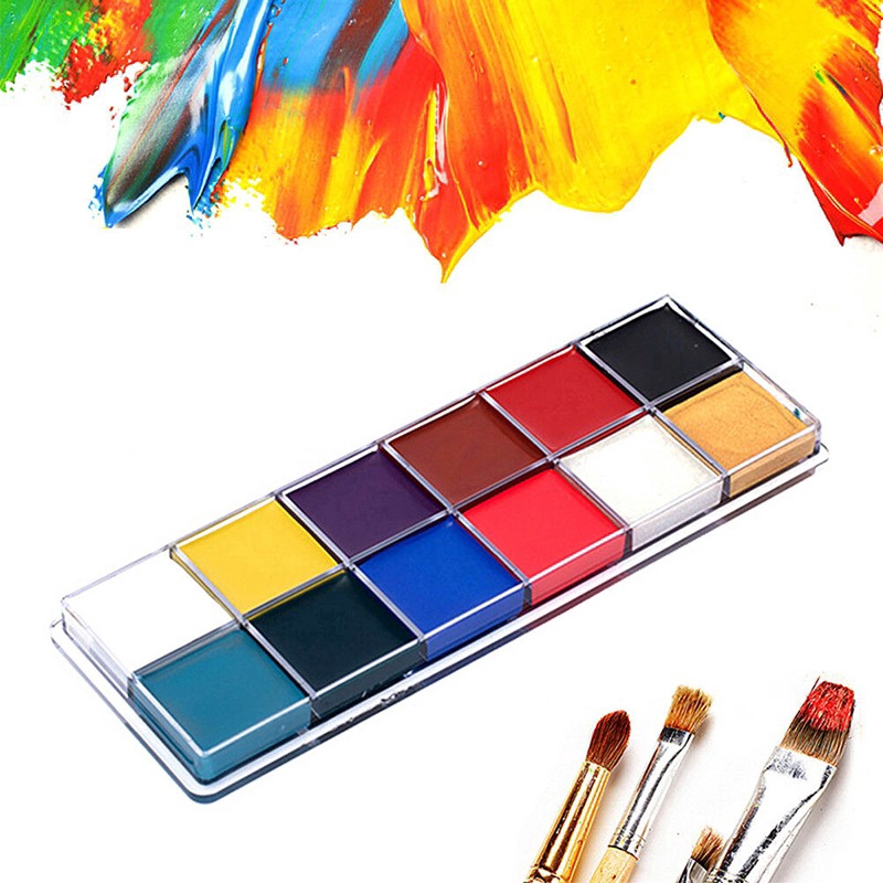 12 trong 1 Face Body Painting Nghệ thuật ưa thích Váy đẹp Trang điểm Drama Palette Party Pigment