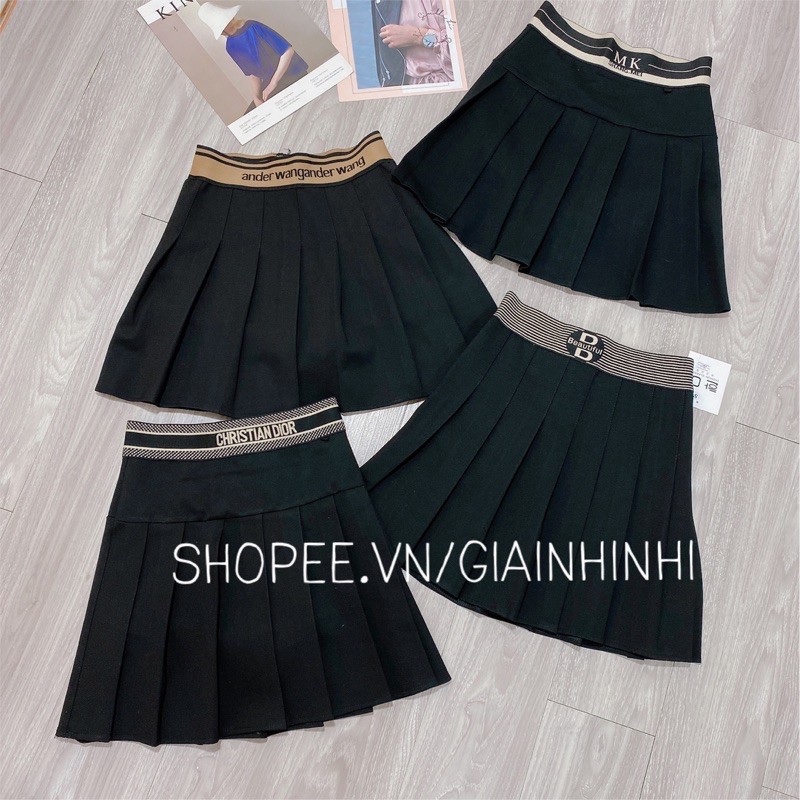 Chân váy xòe xếp ly chất Umi dày dặn, Chân váy cạp chun có lót quần CV1276 - NhiNhi Shop