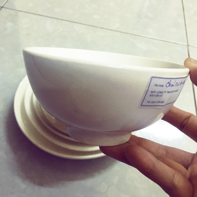 Combo 10 chén sứ trắng