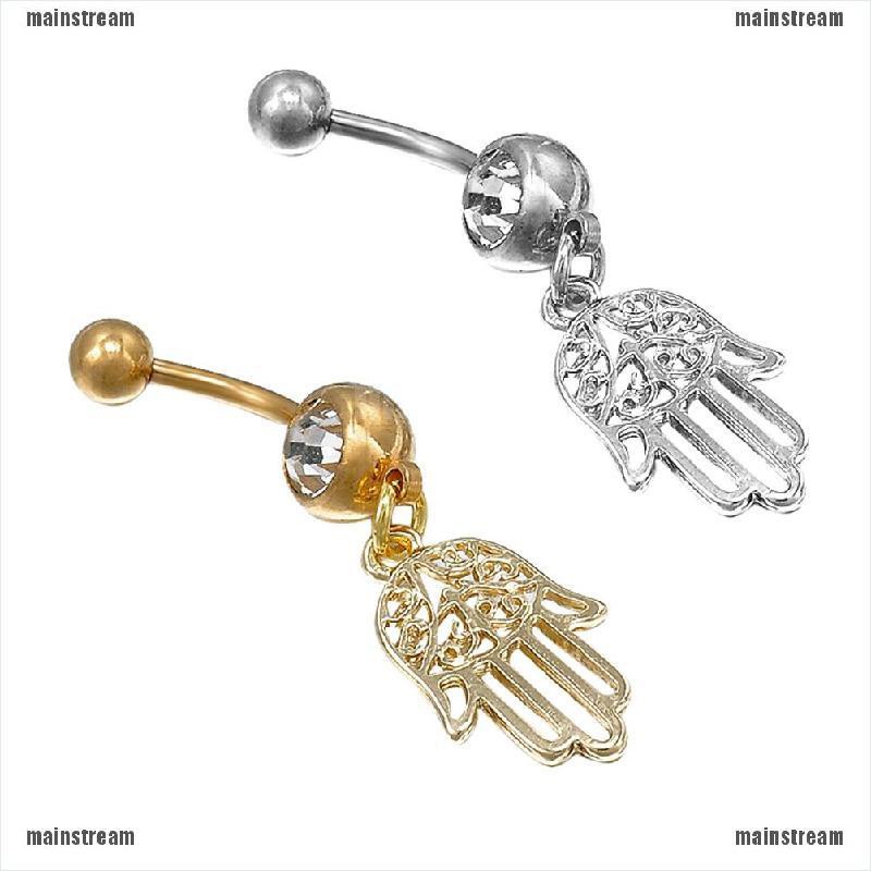 Khuyên bụng hình bàn tay dáng dài cá tính | BigBuy360 - bigbuy360.vn