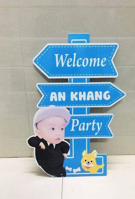 Cây welcome trang trí sinh nhật có hình bé