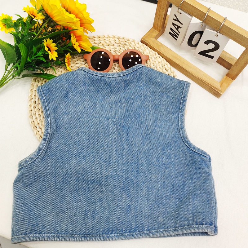 Áo Khoác Denim Sát Nách Phong Cách Nhật Hàn Thời Trang Xuân Thu Mới 2022