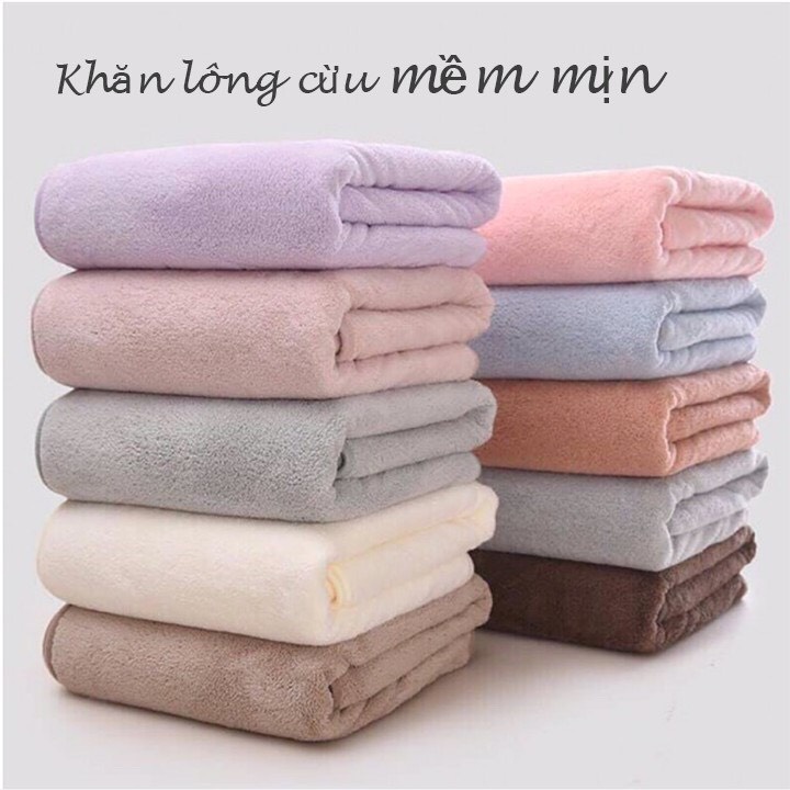 Khăn tắm lông cừu hàn quốc cao cấp 70x140 cm chất bông siêu mềm mịn thấm nước cực nhanh dùng cho khách sạn bé sơ sinh