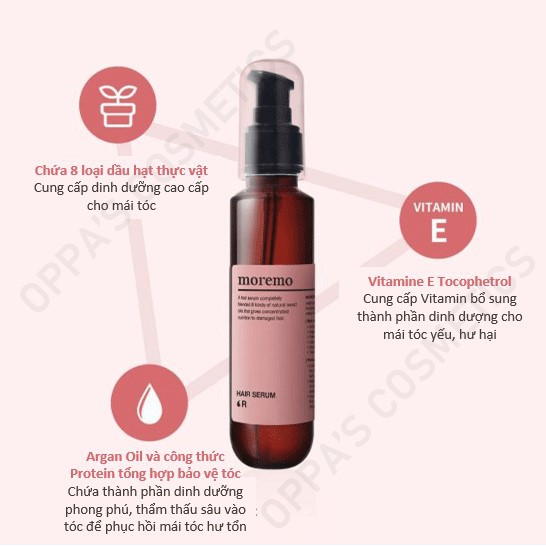 Serum Phục Hồi Và Chăm Sóc Tóc Hư Tổn MOREMO Hair Serum R 120ml
