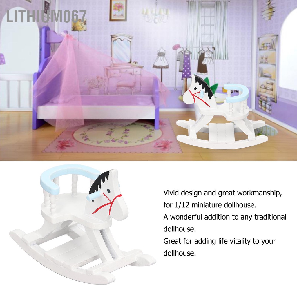 Lithium067 Nhà búp bê Bập bênh Ghế ngựa 1:12 Quy mô Phong cách hiện đại Nội thất thu nhỏ