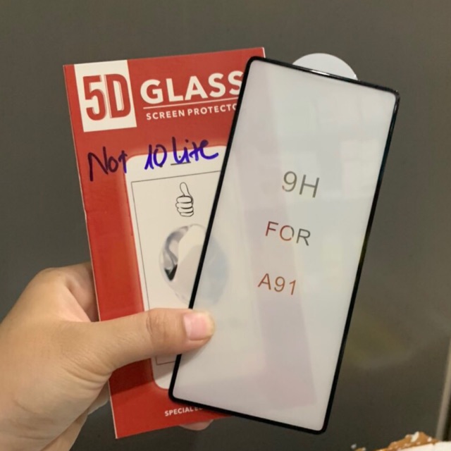 Kính cường lực 5D xịn Galaxy Note 10 lite/ A91 full toàn màn hình tặng ôp siicon cao cấp