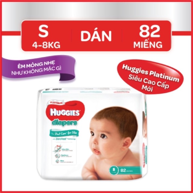 Tã dán siêu cao cấp Huggies Platinum NB60/S82/M64/L54/XL44